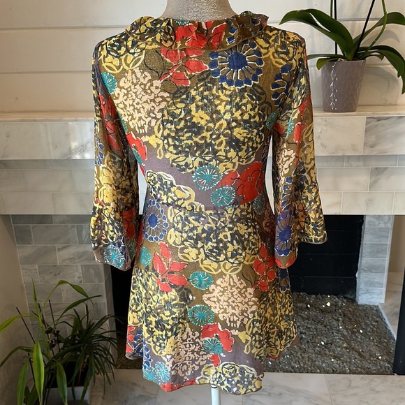 CAbi Shakespeare Multicolored Floral Tie Kimono Jacket # 360 Size Small - Picture 11 of 16